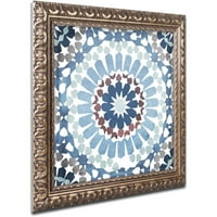 Zaštitni znak likovna umjetnost marokanski blues iv platno umjetnost by color pekara zlata ukrašeni okvir