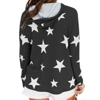 * Ženski jesenski ležerni džemper s petokrakom zvijezdom s kapuljačom s kapuljačom dugih rukava