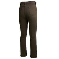 Ženske hlače Ležerne jednobojne rastezljive traperice niskog struka široke traperice ravne duge hlače