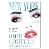 Wynwood Studio Advertising Wall Art Canvas ispisuje 'naslovnica NY akvarelni portret' Publikacije - bijela, crvena