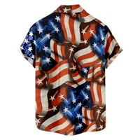 Muške majice s printom za Dan neovisnosti, ovratnik s kratkim rukavima, džepovi, kardigan, košulja na kopčanje, majice, prodaja bluza