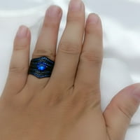 identični prsteni par prstenova za žene setovi zaručničkog prstena za njega i nju crno-plavi prsten