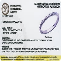 Zauvijek aspekti ct tw laboratorij uzgajani dijamant sterling srebrni vjenčani bend prsten, odrasle ženke