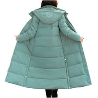 Ženski kaput a-list, zimski donji pamučni kaput, izduženi i zadebljani kaput srednje duljine, modne jakne u zelenoj boji