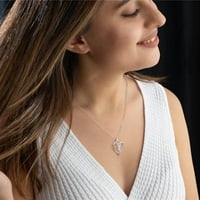 Pokloni Ogrlica za žene djevojke ogrlica od sterling srebra u obliku srca s kubičnim cirkonima Pokloni za nakit za Majčin dan Božić