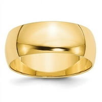 Lagani polukružni prsten od žutog zlata, veličine 7,5
