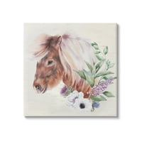 Stupell Horse Portret lilac Blossom bukete životinje i insekti slikati galerija zamotana platno print zidna umjetnost