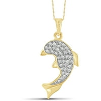 Jewelersclub Diamond Dolphin Ogrlica Halloween nakit - Ogrlica za Halloween Accent White Diamond - 14K Zlatna konopca s privjeskom
