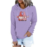 Ženski pulover s kapuljačom s kapuljačom-Rasprodaja ženskih majica s printom Plus size, ljubičasta veličina;