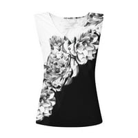 Majice za vježbanje s naramenicama za žene, ljetne Ležerne modne bluze s cvjetnim printom, tunika Bez rukava s izrezom u obliku slova
