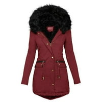 + Modni jednobojni ženski casual debeli zimski ugrađeni kaput