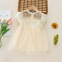 _ / modna dječja haljina za zabavu s cvjetnim uzorkom za djevojčice za rođendansku haljinu princeze 120 bež