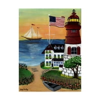 Zaštitni znak likovne umjetnosti 'Sunset Lighthouse' platno umjetnost Cheryl Bartley
