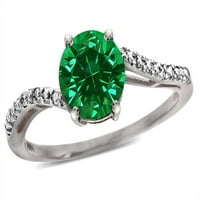 Zaručnički prsten od imitacije Smaragdnog pasijansa od žutog zlata, veličina, Ženska ODRASLA osoba
