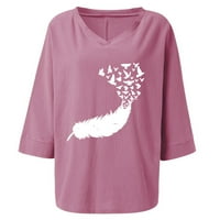 Ženske majice s dugim rukavima, Rasprodaja, modna ženska ljetna ležerna majica s izrezom i printom rukava, bluza