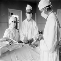 Kirurgija, 1922. Kirurzi na poslu. Fotografija, 1922. Ispis plakata od