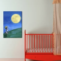 Ispis slike Djevojka i Mjesec na omotanom platnu