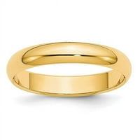 Polukružni zaručnički prsten od žutog zlata 14k, veličina 5040