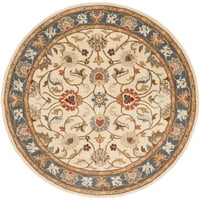 Umjetnički tkalci chaka plava bjelokosti tradicionalni 4 'okrugli prostirki prostirka