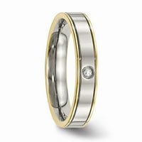 Sivi titanski prsten od titana s kubičnim cirkonijem od titana
