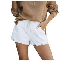Kratke hlače za žene, udobne ljetne kratke hlače s elastičnim pojasom i džepovima, Ležerne pantalone za žene, kratke hlače za žene