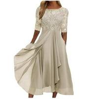 Ženska haljina od šifona elegantna čipkasta haljina duga haljina s izrezom večernja haljina za djeveruše