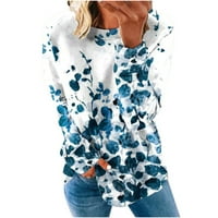 Rasprodaja ženskih majica s okruglim vratom, majica s dugim rukavima, majica s dugim rukavima, Bluza, svijetle boje, plava 10