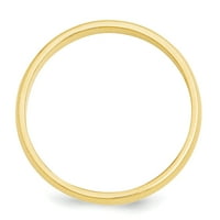 Polukružni zaručnički prsten od žutog zlata, veličine 13