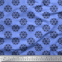 Rajonska tkanina U obliku točkica s umjetničkim printom i snježnom pahuljicom širine dvorišta