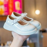 Cipele za djevojčice jednobojne prozračne ravne sandale sa zatvorenim prstima Uniseks sandale s mekim potplatom svečane školske cipele