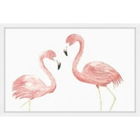 Gravura s uokvirenom slikom udvaranje flaminga