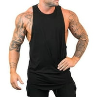 Muški trening mišića trening za izgradnju tijela majica za mišiće Stringer prsluk Top Crni