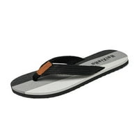 ; / Muške sandale na remen, japanke na plaži, cool ljetne Ležerne cipele, unutarnja neklizajuća ravna cipela, Crna, siva, 8,5