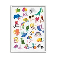 Naučite slova abecede, razne životinje, hranu, uokvirenu zidnu umjetnost, 14, dizajn Louise Allen