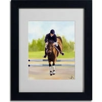 Zaštitni znak mumbo sportski konj mumbo ulje na platnu Michelle Moat, crni okvir